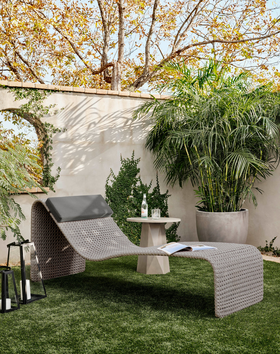 Grass Roots Outdoor Chaise in Stinson White & Weathered Brown (80' x 27.5' x 31.5')