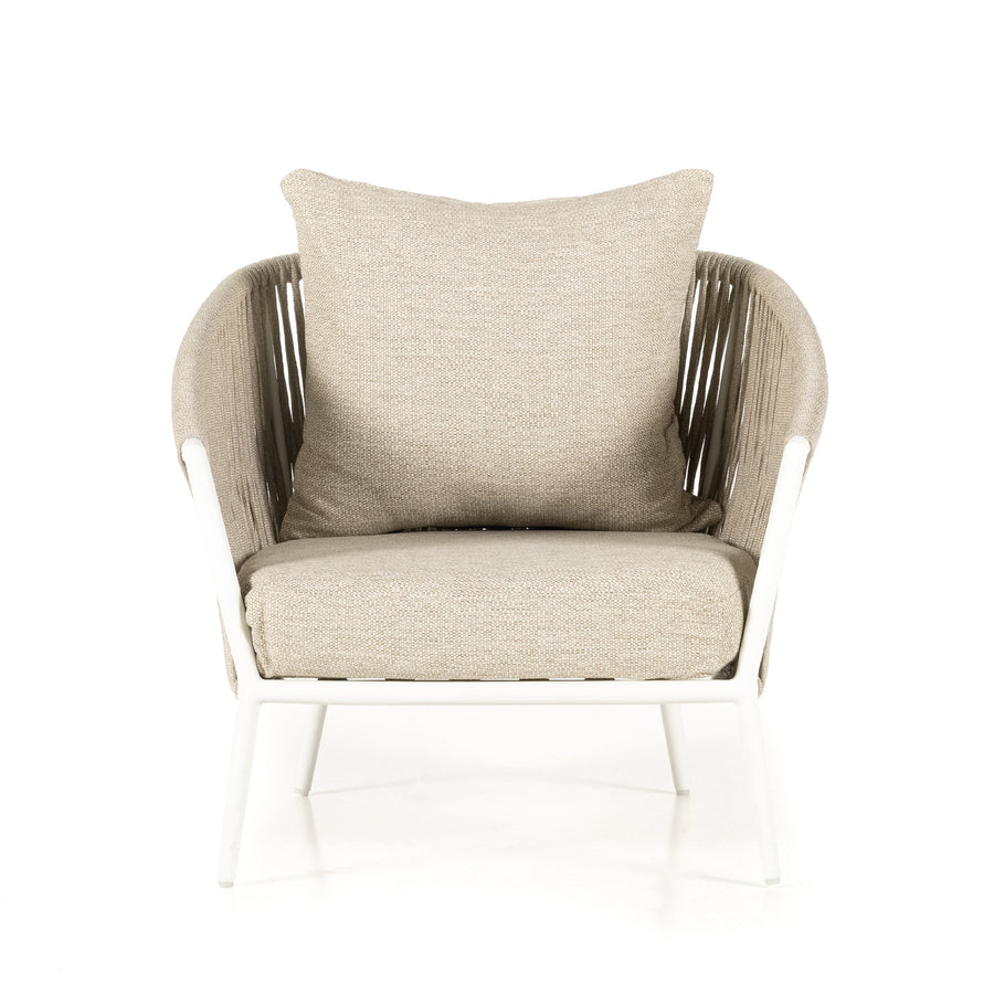 Solano Outdoor Chair in Ivory Rope & Faye Sand (33' x 33.5' x 34.25')