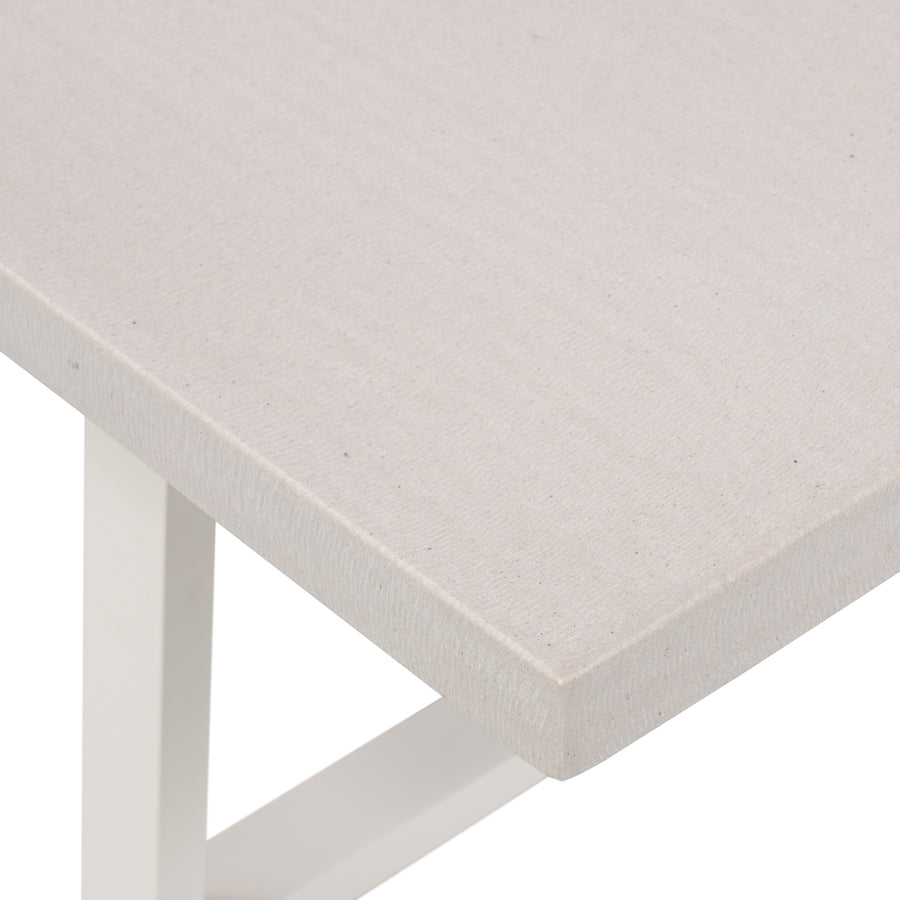 Constantine Outdoor Dining Bench in Natural White & Natural Sand (72.75' x 17' x 17.75')