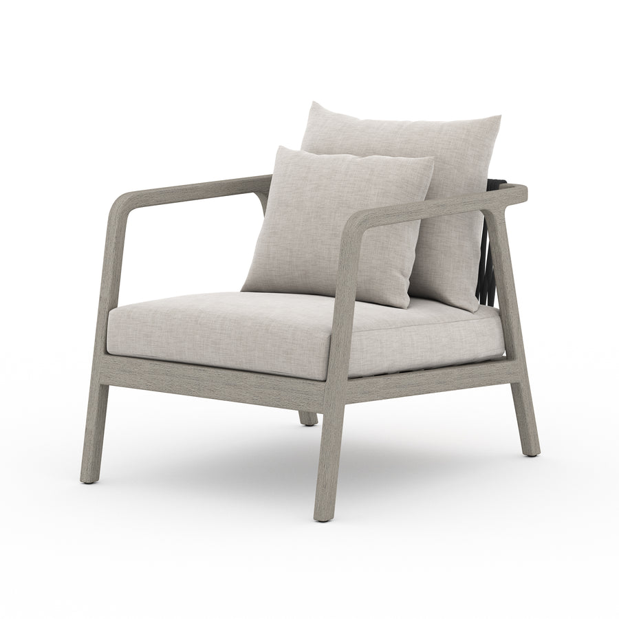 Solano Numa Outdoor Chair in Stone Grey & Weathered Grey (28.75' x 37' x 27.5')