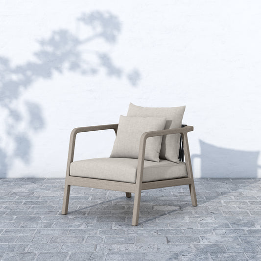 Solano Numa Outdoor Chair in Stone Grey & Weathered Grey (28.75" x 37" x 27.5")