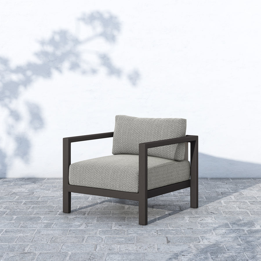 Solano Outdoor Chair in Faye Ash & Bronze (32.3' x 32.3' x 24.5')