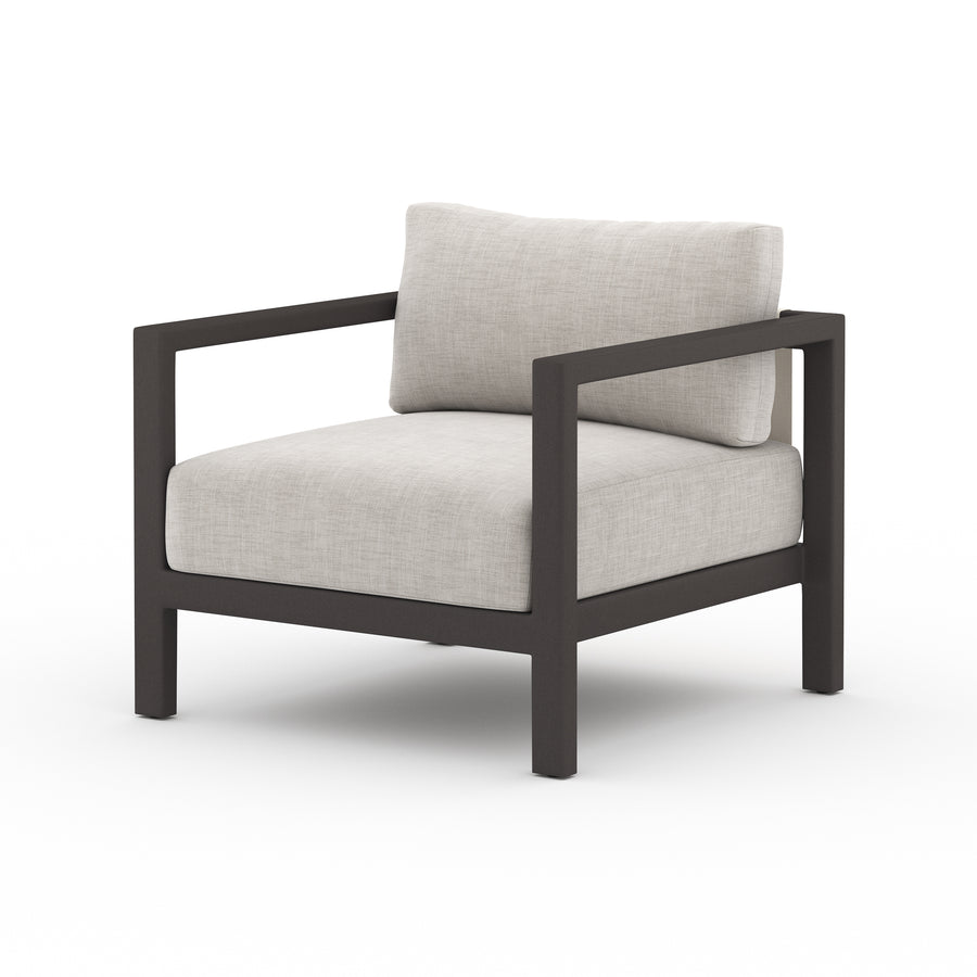 Solano Outdoor Chair in Stone Grey & Bronze (32.3' x 32.3' x 24.5')