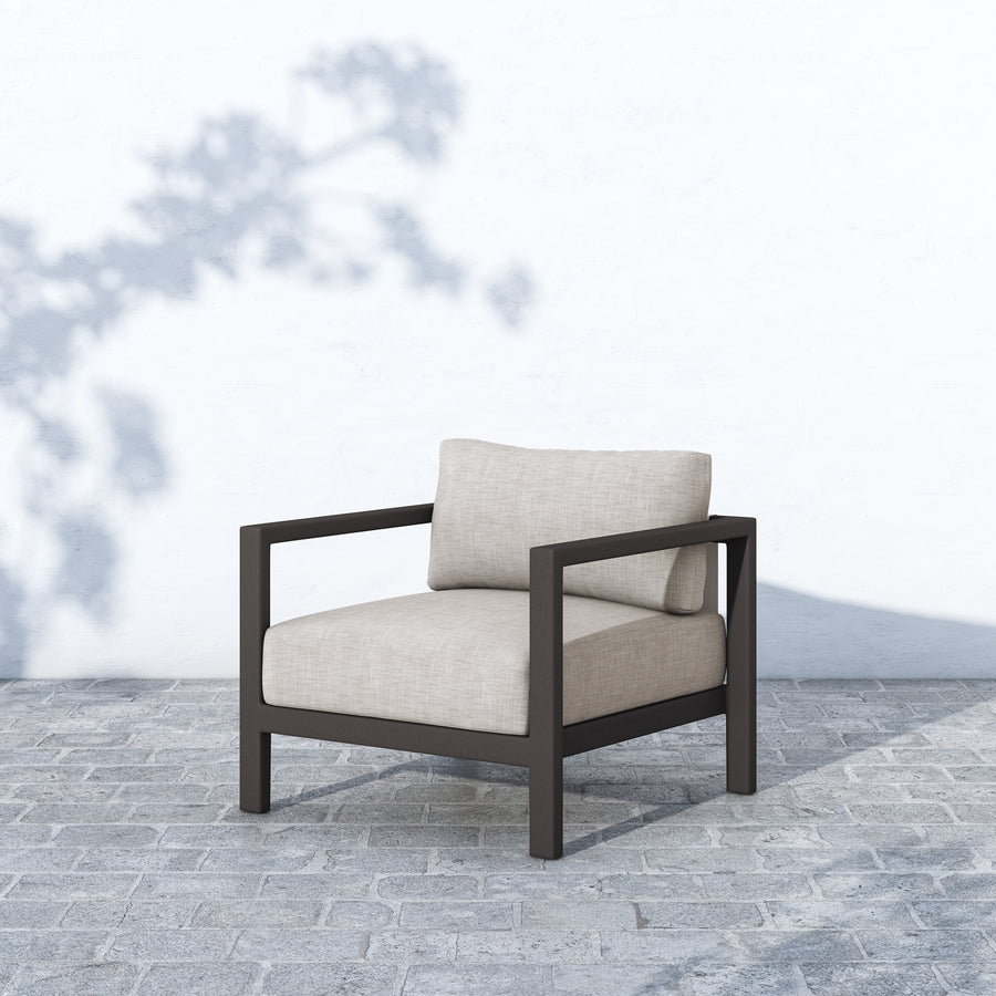 Solano Outdoor Chair in Stone Grey & Bronze (32.3' x 32.3' x 24.5')