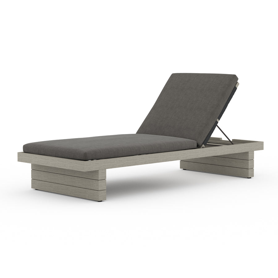 Solano Outdoor Chaise in Charcoal & Weathered Grey (31.5' x 78.75' x 14.25')