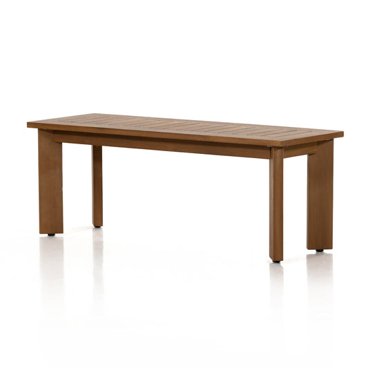 Solano Outdoor Dining Bench in Natural Teak (51.25" x 17" x 19")