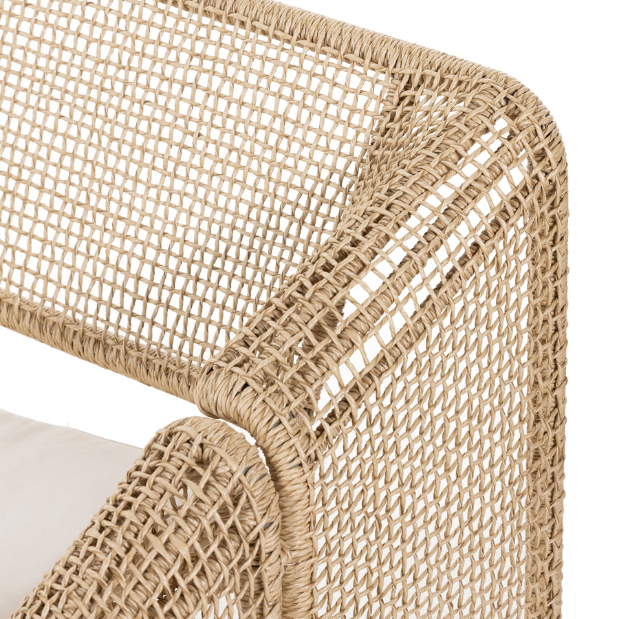 Solano Outdoor Chair in Natural Ivory & Natural Hyacinth (35.5' x 27.5' x 27.75')