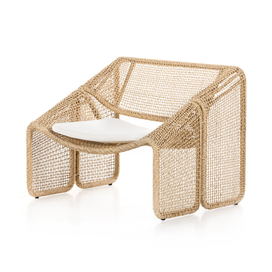 Solano Outdoor Chair in Natural Ivory & Natural Hyacinth (35.5" x 27.5" x 27.75")