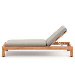 Solano Outdoor Chaise in Stone Grey & Natural Teak (33.5' x 78.75' x 14')