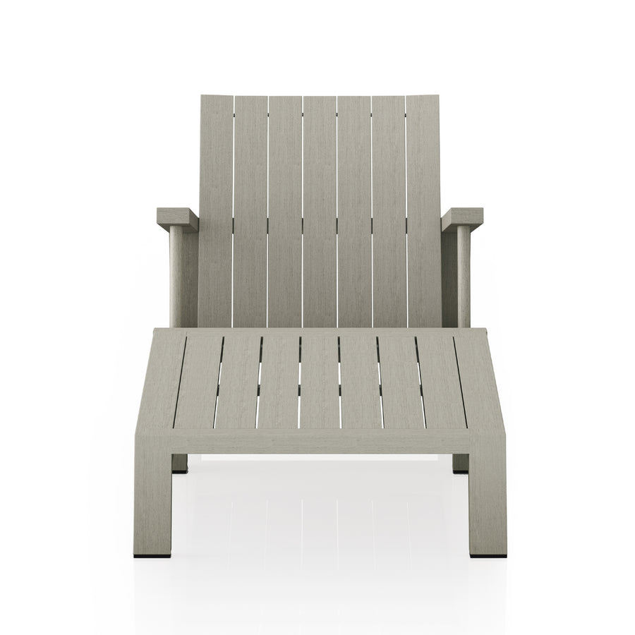Solano Outdoor Chair in Weathered Grey with Ottoman (31.75' x 64.25' x 32.5')