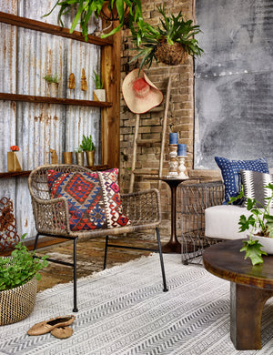 Grass Roots Outdoor Chair in Distressed Grey & Natural Black (25.5' x 29.75' x 29')