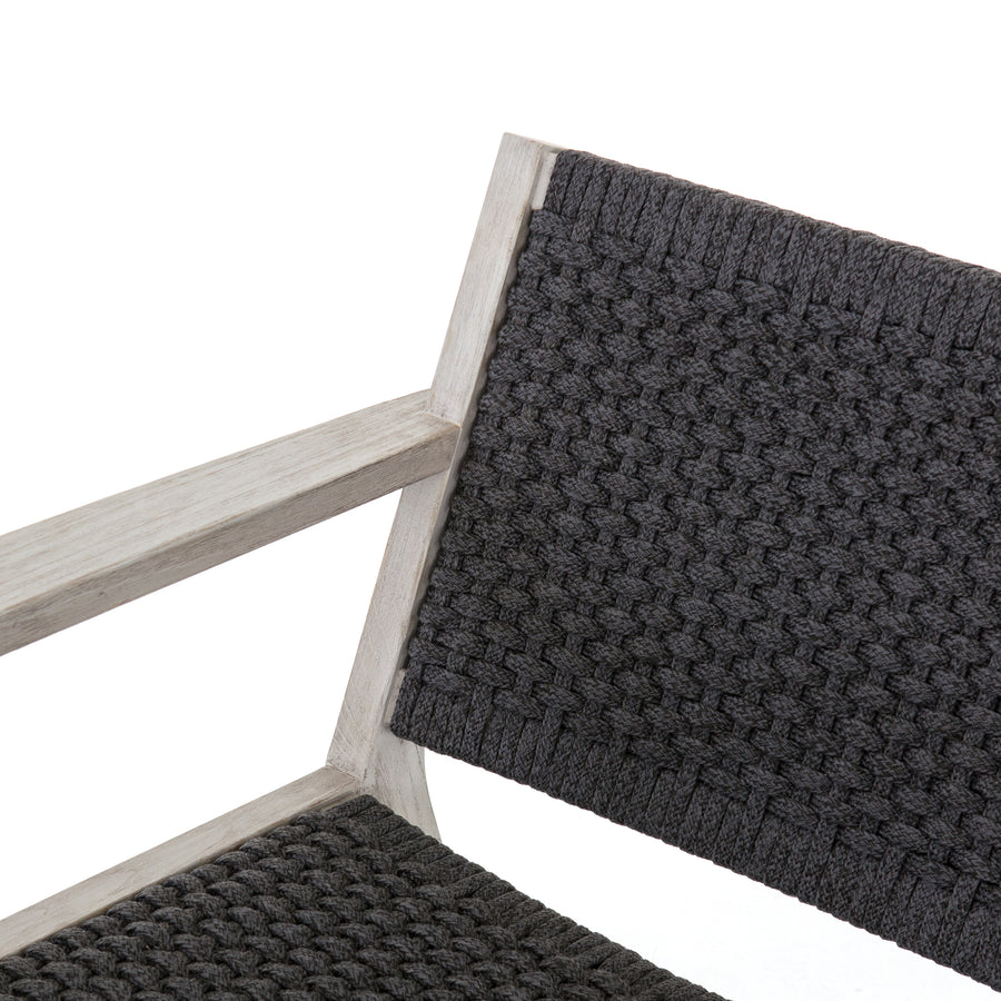 Solano Outdoor Chair in Thick Dark Grey Rope & Weathered Grey (27.75' x 29' x 27.75')