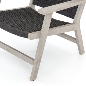 Solano Outdoor Chair in Thick Dark Grey Rope & Weathered Grey (27.75' x 29' x 27.75')