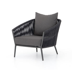 Solano Outdoor Chair in Charcoal & Bronze with Woven Rope (33' x 33.5' x 34.25')