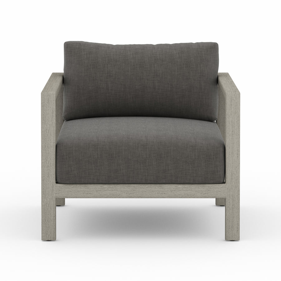 Solano Outdoor Chair in Charcoal & Weathered Grey (32.25' x 32.3' x 24.5')
