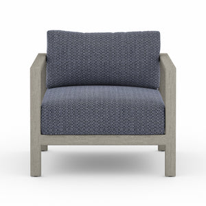 Solano Outdoor Chair in Faye Navy & Weathered Grey (32.25' x 32.3' x 24.5')