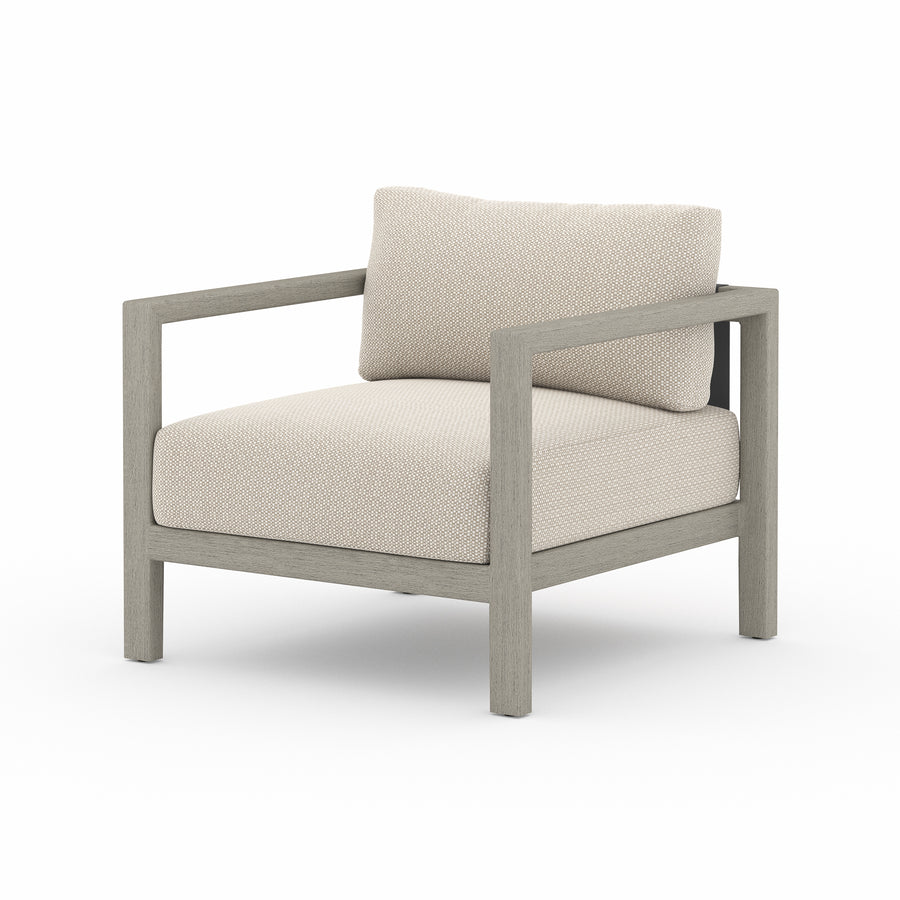 Solano Outdoor Chair in Faye Sand & Weathered Grey (32.25' x 32.3' x 24.5')