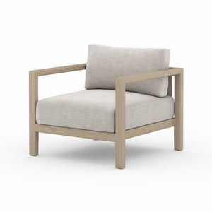 Solano Outdoor Chair in Stone Grey & Washed Brown (32.25' x 32.3' x 24.5')