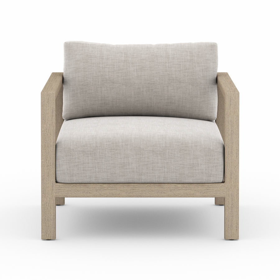 Solano Outdoor Chair in Stone Grey & Washed Brown (32.25' x 32.3' x 24.5')