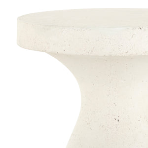 Constantine Outdoor Occasional Table in Textured White (15.75' x 15.75' x 17.25')