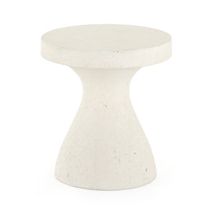 Constantine Outdoor Occasional Table in Textured White (15.75' x 15.75' x 17.25')