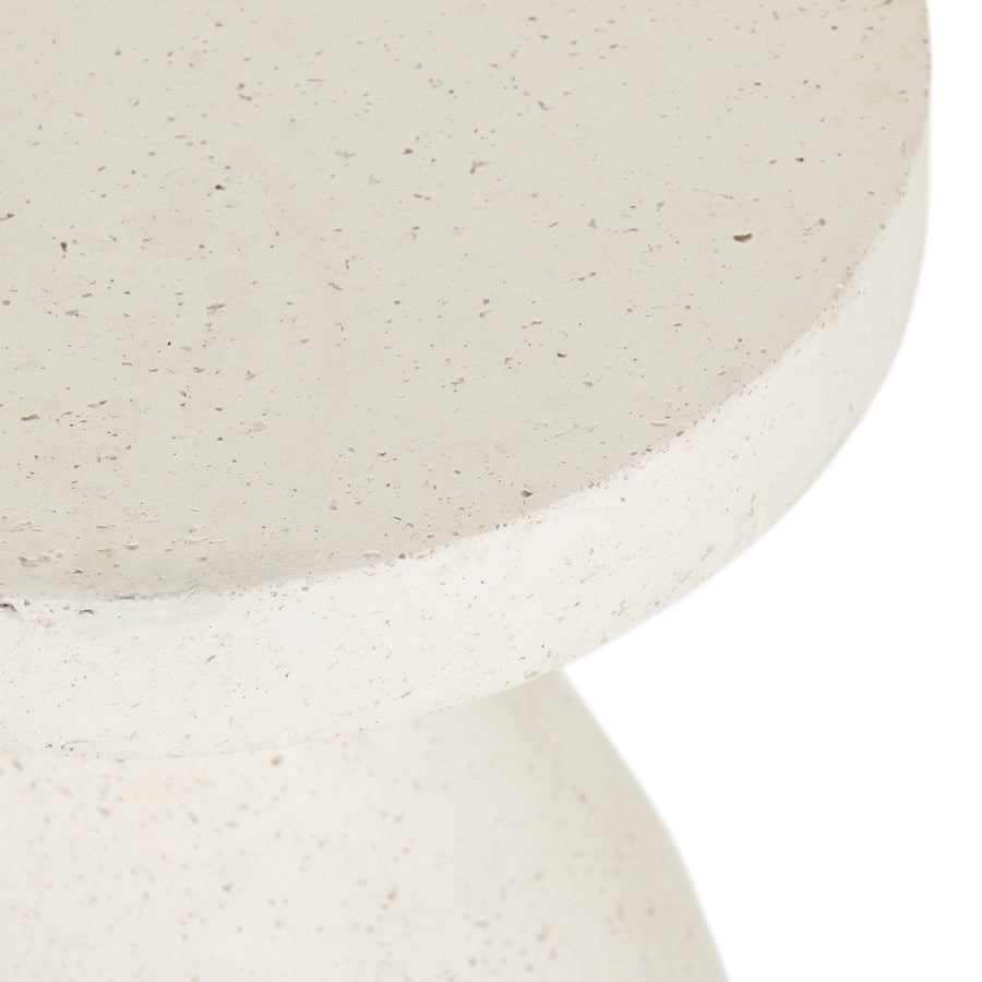 Constantine Outdoor Occasional Table in Textured White (15.75' x 15.75' x 17.25')