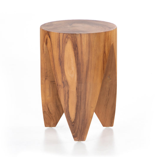 Grass Roots Petros Outdoor Occasional Table in Natural Teak (12" x 12" x 17")