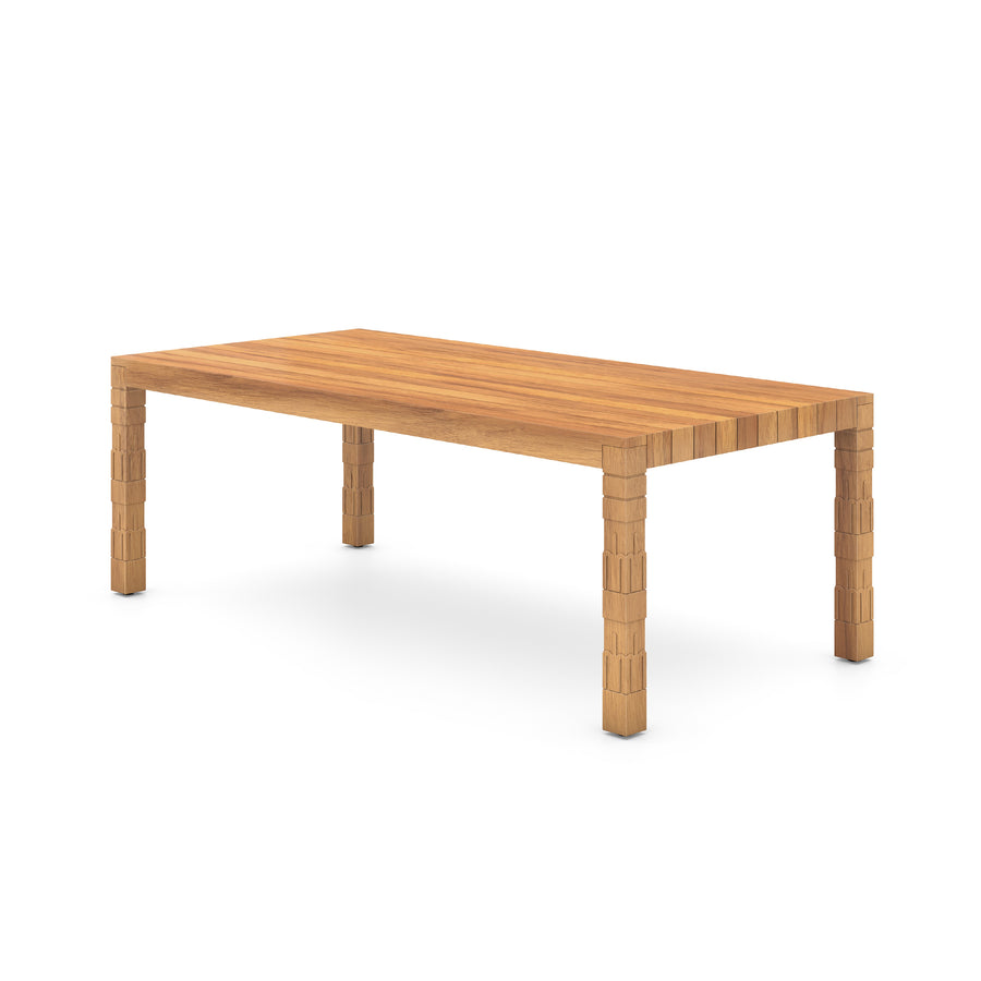 Solano Outdoor Dining Table in Natural Teak (86' x 42' x 30')