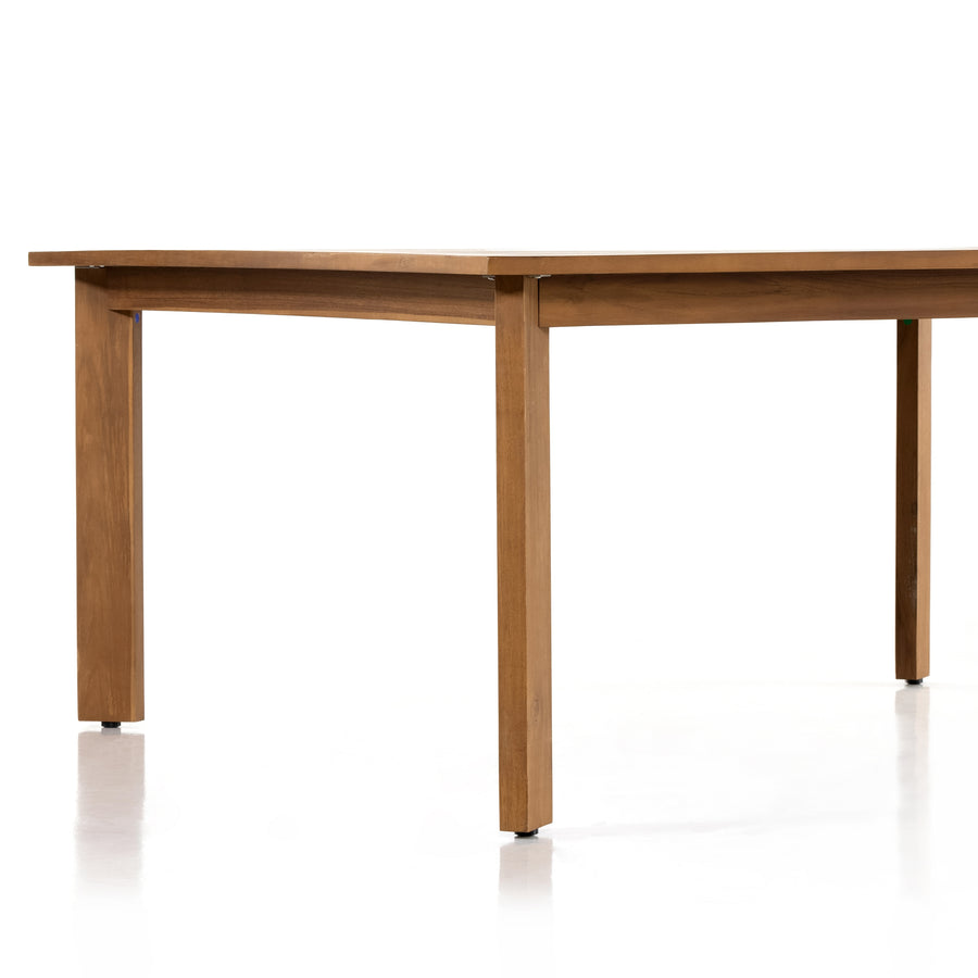 Solano Outdoor Dining Table in Natural Teak & White Ceramic (67' x 67' x 30')