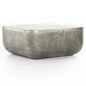 Marlow Square Outdoor Coffee Table in Raw Antique Nickel (35.5' x 35.5' x 15.5')