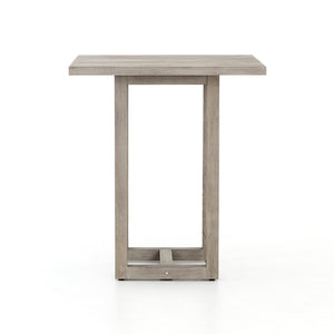 Solano Outdoor Bar Table in Weathered Grey (35.75' x 35.75' x 41.25')