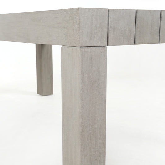 Solano Outdoor Dining Table in Weathered Grey (87" x 42.25" x 30")