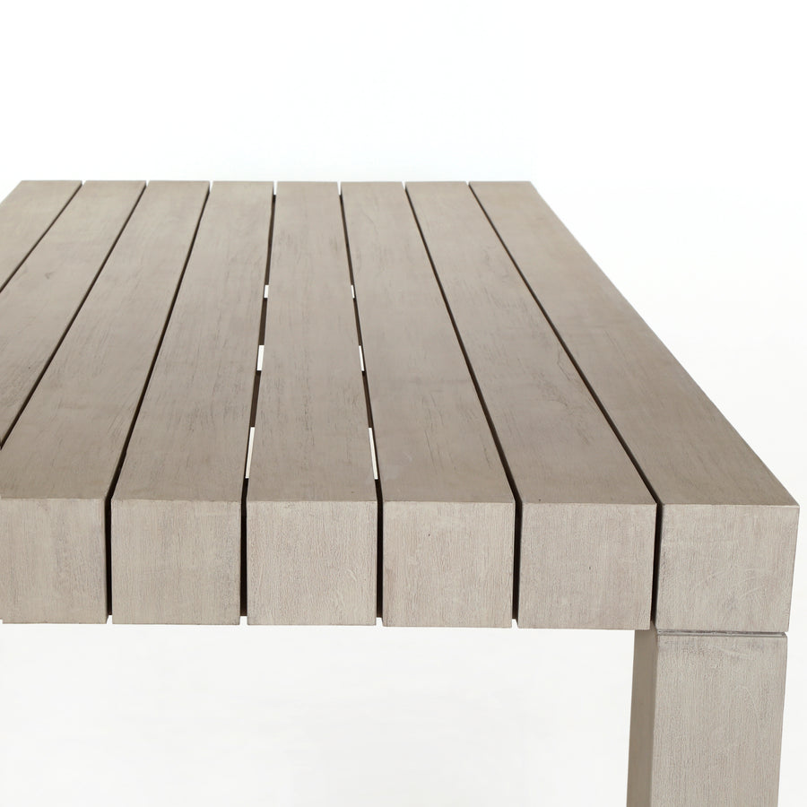 Solano Outdoor Dining Table in Weathered Grey (87' x 42.25' x 30')