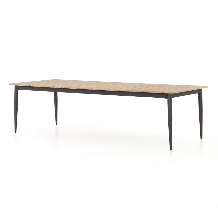 Solano Outdoor Dining Table in Bronze & Washed Brown (94.5' x 39.25' x 30')