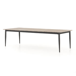 Solano Outdoor Dining Table in Bronze & Weathered Grey (94.5' x 39.25' x 30')