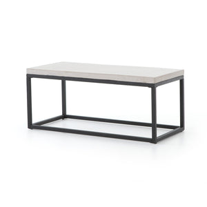 Constantine Outdoor Occasional Table in Black & Natural Concrete (39.25' x 19.75' x 17.25')
