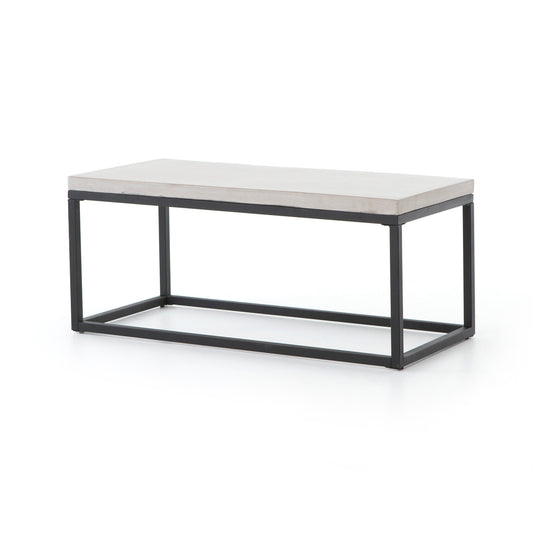 Constantine Outdoor Occasional Table in Black & Natural Concrete (39.25" x 19.75" x 17.25")