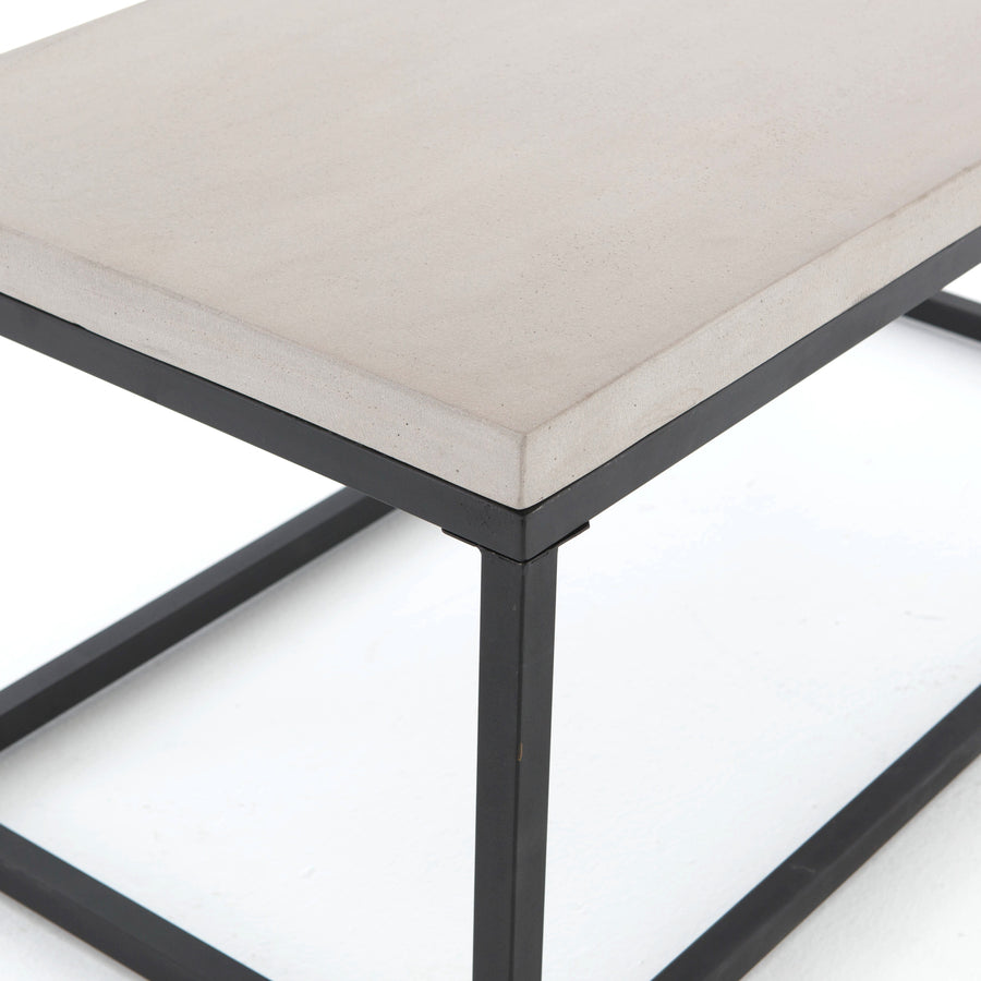 Constantine Outdoor Occasional Table in Black & Natural Concrete (39.25' x 19.75' x 17.25')