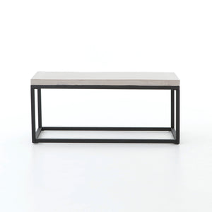 Constantine Outdoor Occasional Table in Black & Natural Concrete (39.25' x 19.75' x 17.25')