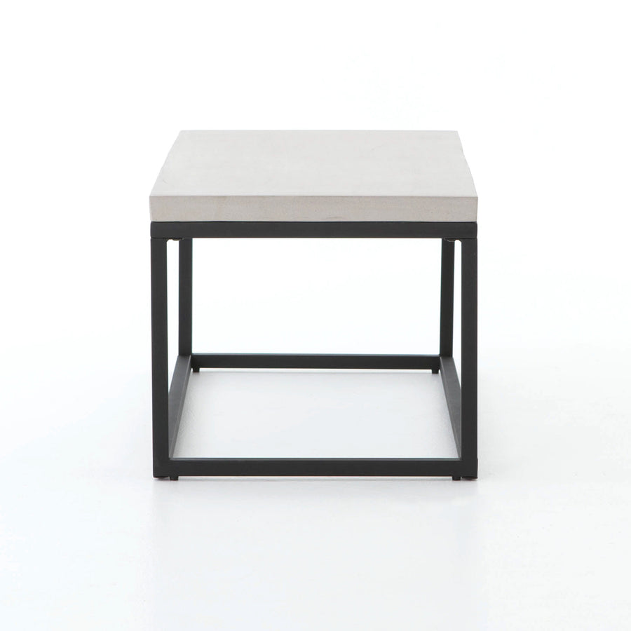 Constantine Outdoor Occasional Table in Black & Natural Concrete (39.25' x 19.75' x 17.25')