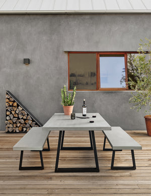 Constantine Outdoor Dining Table in Black & Light Grey (78.75' x 39.25' x 30')