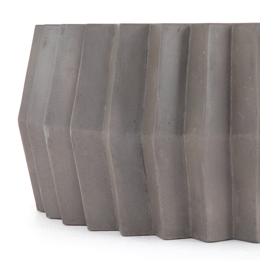 Everett Outdoor Occasional Table with Fluted Edge in Dark Grey (37.75' x 37.75' x 16')
