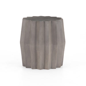 Everett Small Outdoor Occasional Table with Fluted Edge in Dark Grey (18.5' x 18.5' x 20')