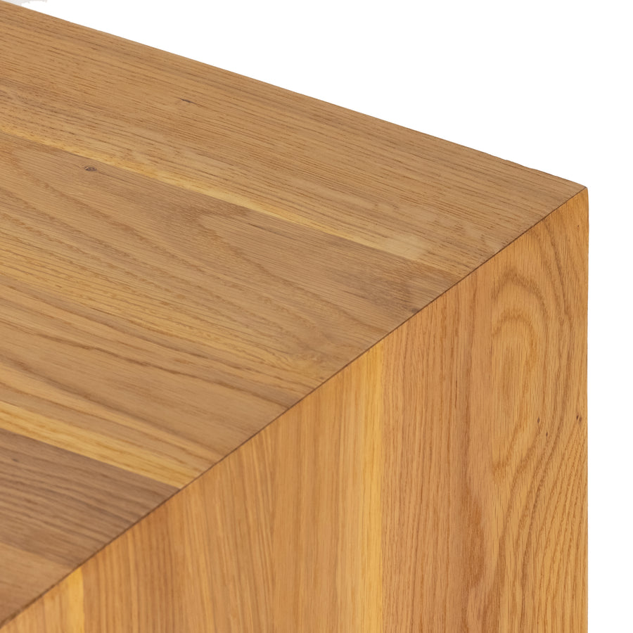 Bennett Sideboard in Satin Brass & Natural Oak (82' x 18.5' x 30')