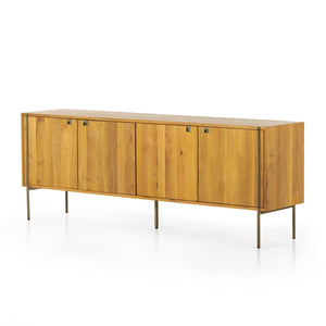 Bennett Sideboard in Satin Brass & Natural Oak (82' x 18.5' x 30')