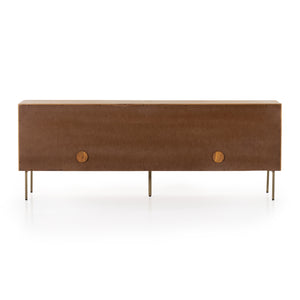Bennett Sideboard in Satin Brass & Natural Oak (82' x 18.5' x 30')