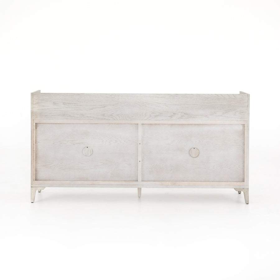Haiden Sideboard in Vintage White Oak & Italian White Marble (72' x 17' x 36')