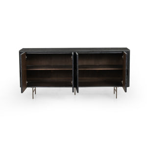 Hughes Sideboard in Washed Black & Brushed Gunmetal (71' x 19.75' x 31.5')