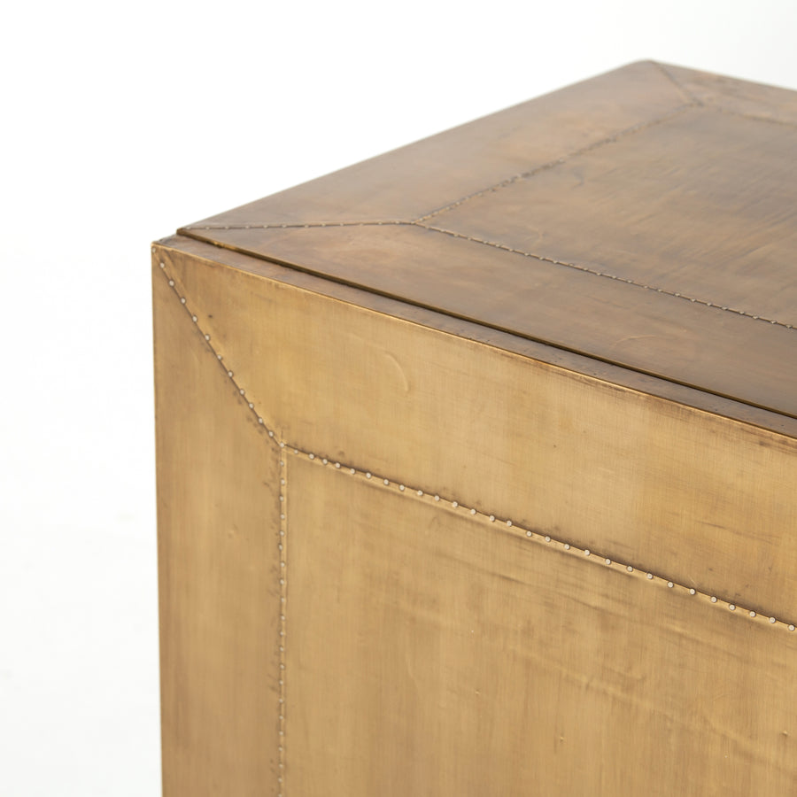 Rockwell Sideboard in Grey Natural & Brushed Brass Clad (72' x 18' x 29')