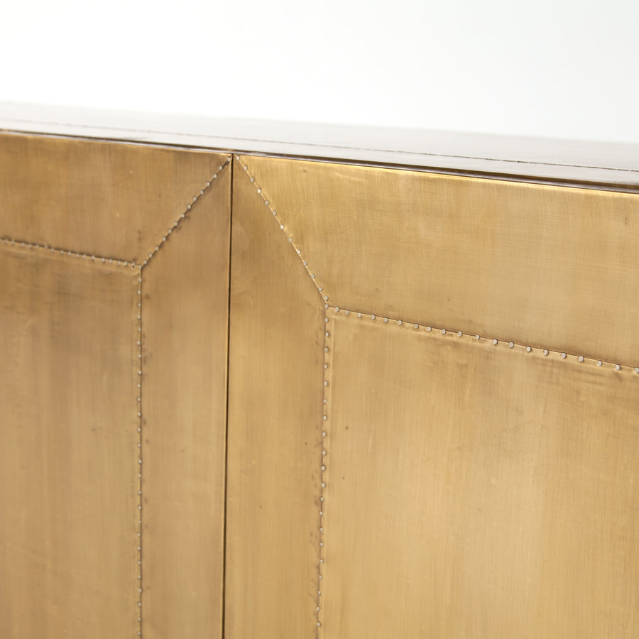 Rockwell Sideboard in Grey Natural & Brushed Brass Clad (72' x 18' x 29')